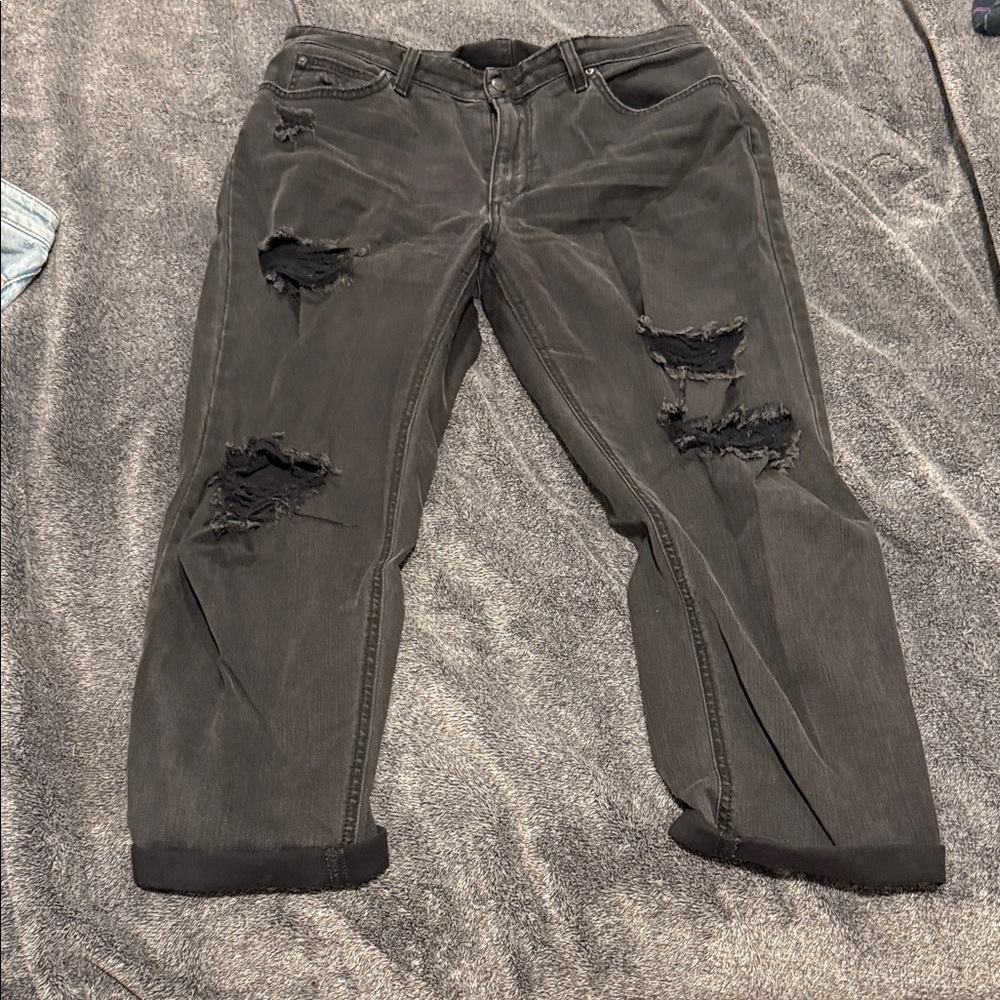 Joe's Jeans Charcoal Distressed Denim